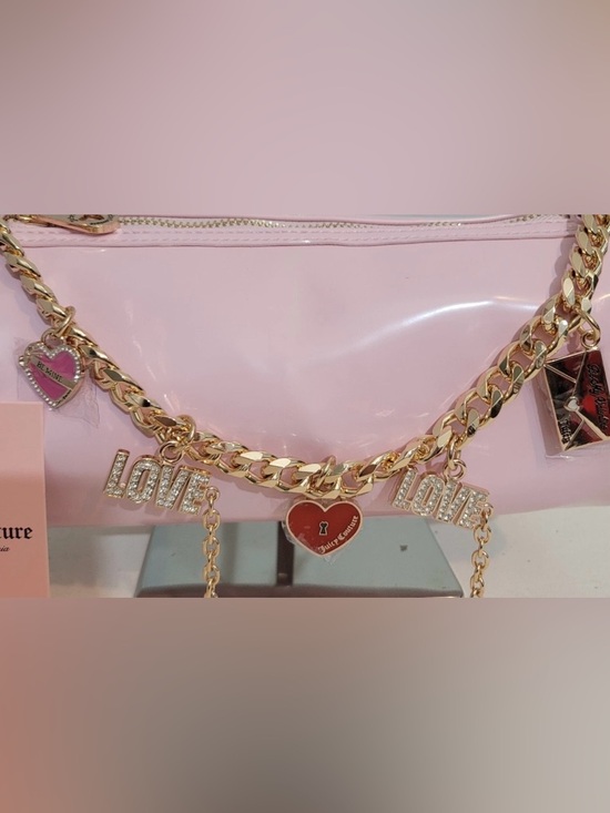Juicy Couture Pink Patent Barrel Shoulder Bag with Gold Chain Charm NWT main image 4